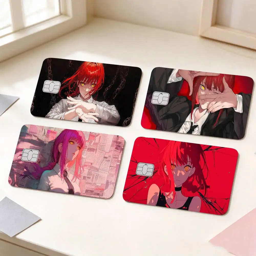 Makima Manga Chainsaw Man Art Print Credit Card Skin Waterproof PVC Bank Card Decal