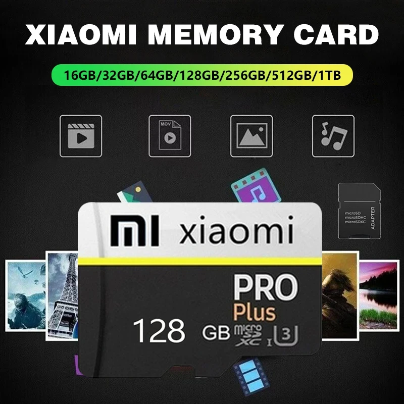 Xiaomi Micro SD Card 1TB 2TB 256GB 512GB Memory Card Class10 TF Card 512GBTF Minisd Flash Memory USB Pendrive Free Adapter