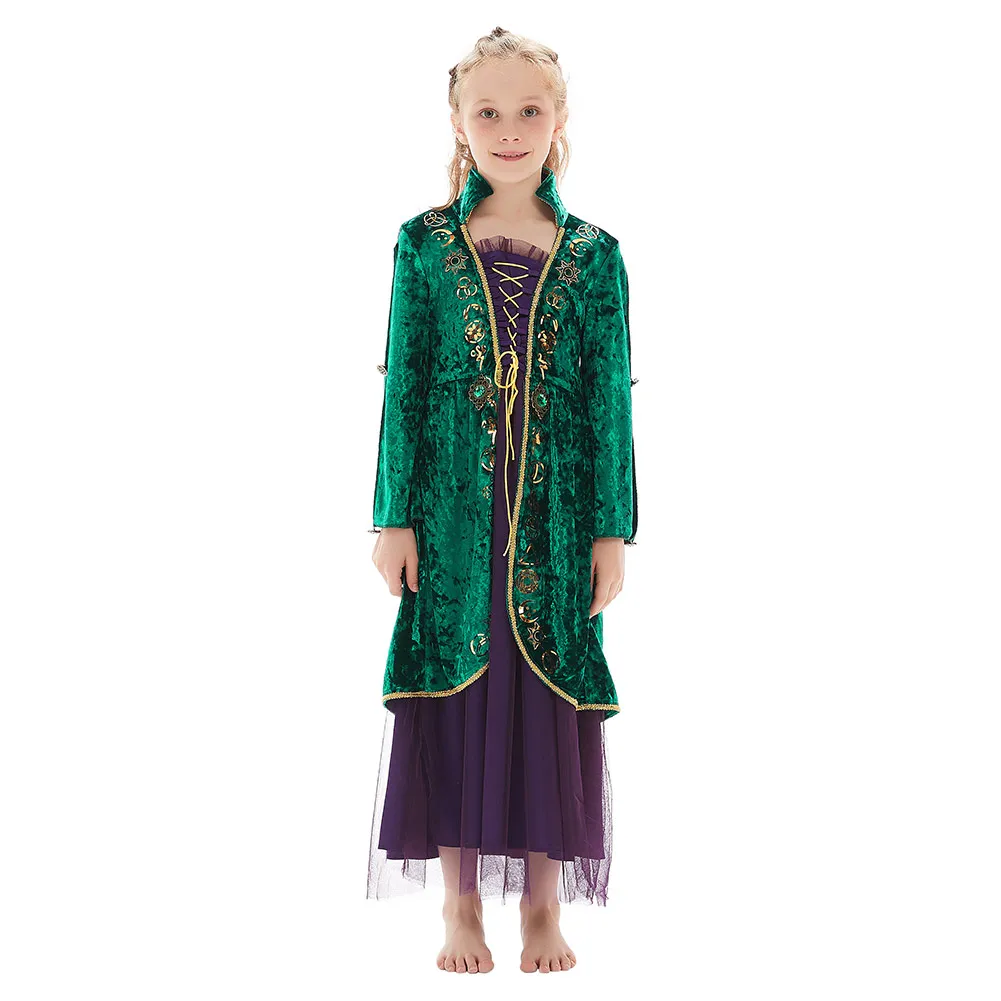 Kinderen Fantasie Winifred Mary Sarah Sanderson Cosplay Kostuum Kinderen Meisjes Jurken Outfits Halloween Carnaval Feestpak