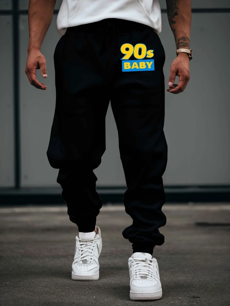 

2025 Autumn and Winter Trendy 90s Printed Sweatpants Casual Drawstring High-end Luxury Is for Both Men and Women Gym