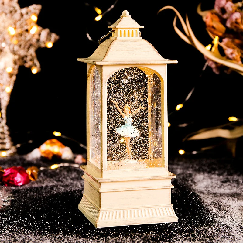 Snow Cartoon Crystal Ball Music Box Nightlight USB Spinning with Lights Gifts Girls Beautiful Birthday Gifts Home Furnishings