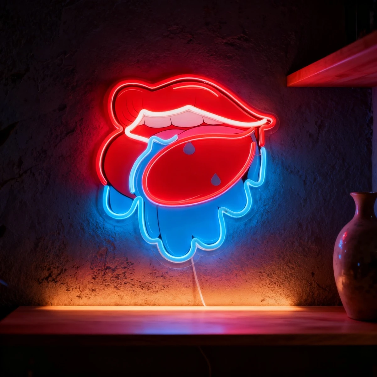 

Неоновые огни для губLED Настенный декор Неоновые огни с регулируемой яркостью USB для спален Модные магазины Бары Домашний декор для вечеринок Свет Идеальный декор комнаты