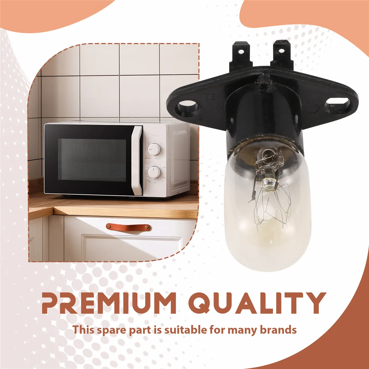 M14K1Pc เตาอบไมโครเวฟ Global Light โคมไฟหลอดไฟการออกแบบฐาน 250V 2A เปลี่ยน Universal