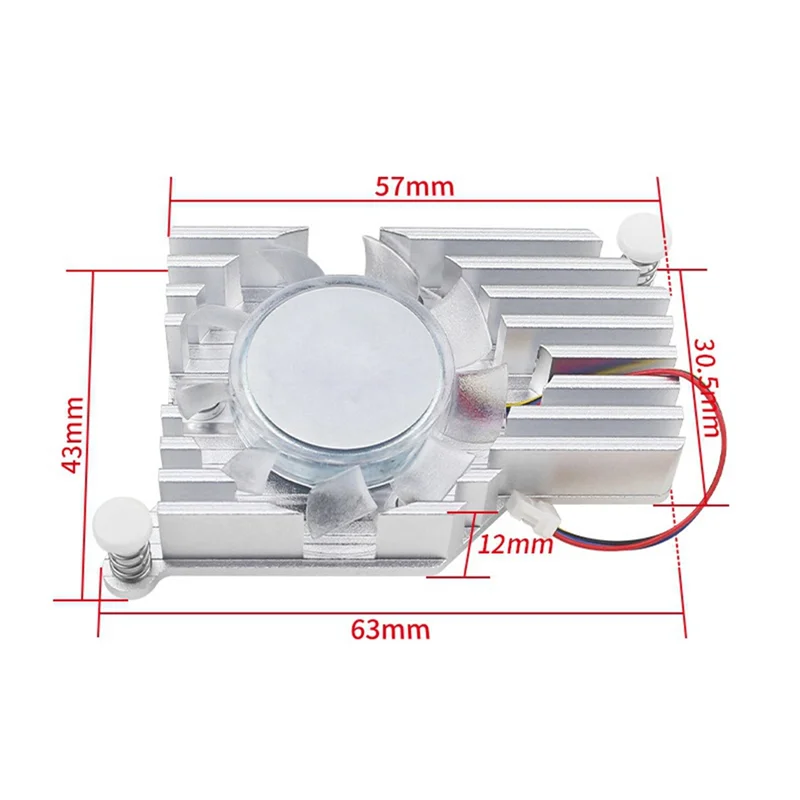 Kualitas Tinggi-untuk Raspberry Pi Pendingin Aktif dengan Kipas Pendingin PWM Radiator Heatsink Aluminium untuk Aksesori Raspberry Pi 5 5B Pa