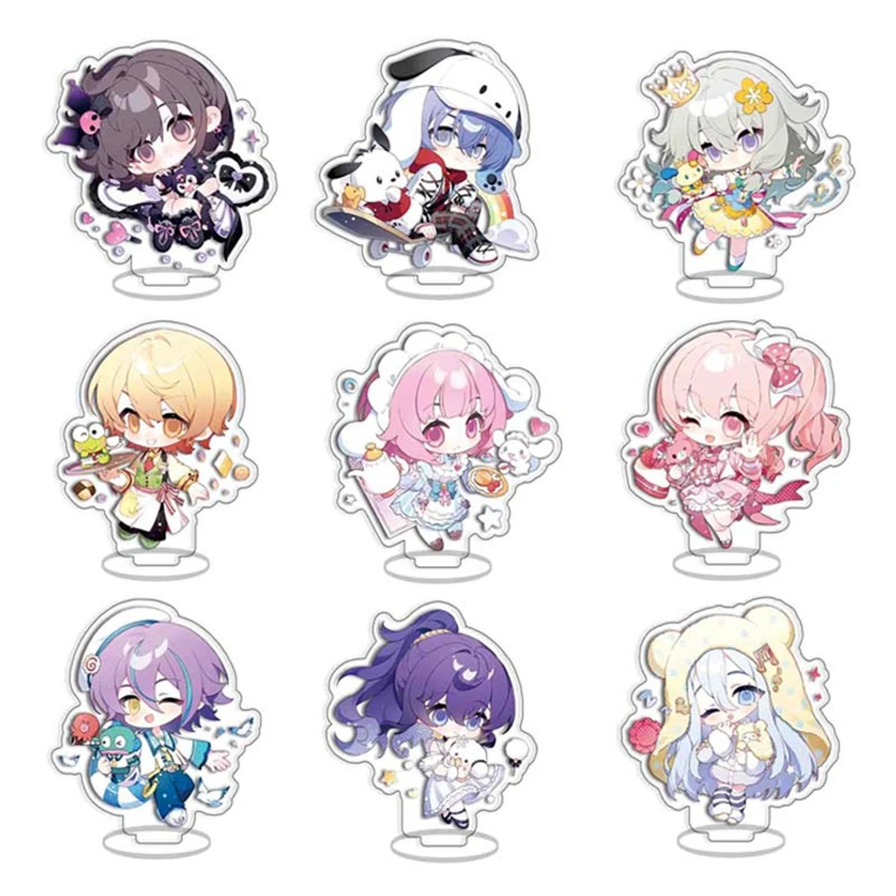 9Pcs/Set Anime Game Project Sekai Cosplay Costume Accessories Badge Stand Plate Gift Prop