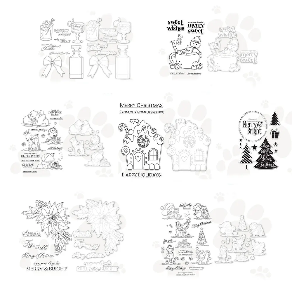 زهرة حلوة التمنيات مرح مشرق واضح ختم وقطع معدنية يموت لصنع بطاقة الورق سكرابوكينغ الحرفية لتقوم بها بنفسك قالب الألبوم #1