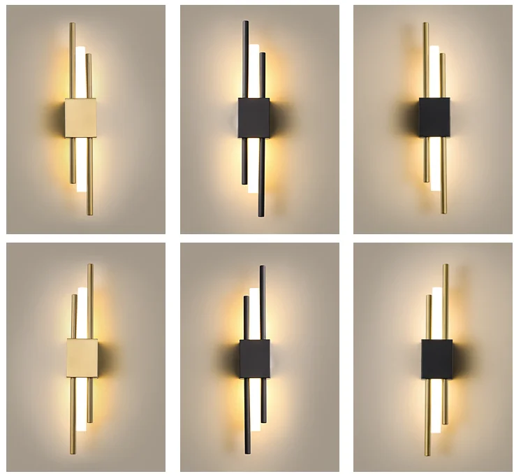 Luces De Pared Creativas Con Tira Estrecha, Lámpara De Pared Moderna De Lujo Y Simple Lampara De Noche Para Dormitorio Iluminacion Interior