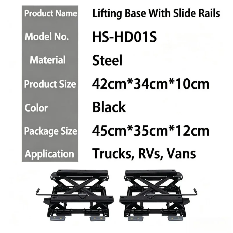 Car seat height adjuster base, front and rear sliding and tilting seat lifting mechanism, vehicle seat modification