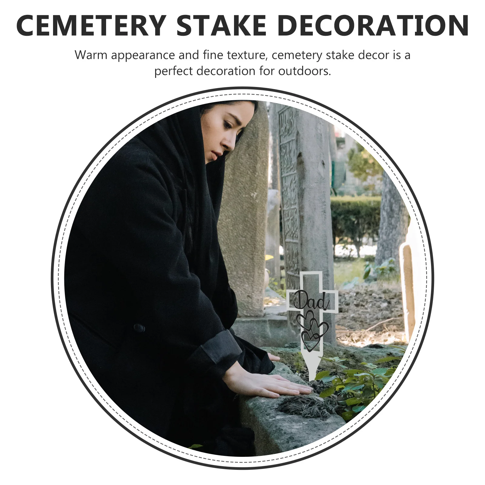 

Iron Cemetery Stake Decorations Durable Grave Markers Memorial Garden Lawn Cross Stakes White Easy Insert Outdoor for cemetery