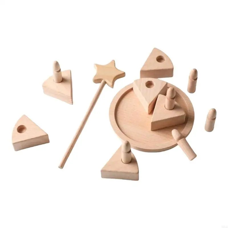 Natural Beech Cake Toy MultiLayer Cake Puzzle For Creative Play Kids Room Decors