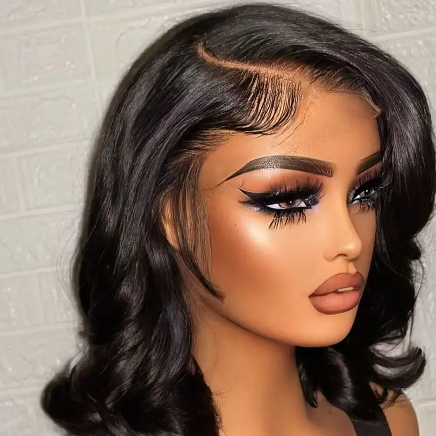 

100% Remy Hair Body Wave Bob Wigs Human Hair 13x4 HD Lace Frontal Wigs 4x4 Lace Glueless Bob Human hair Wigs For Women 180%