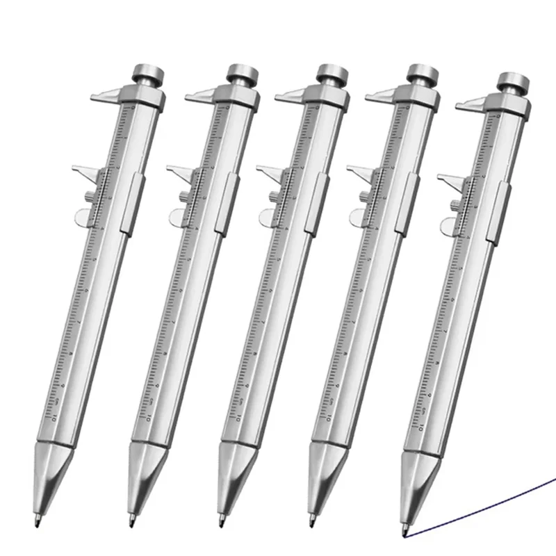 Precision Caliper Pen 0.5mm Ballpoint Multifunction Writing Tool Ink Pen Vernier Caliper Multifunction Caliper Pen Ball-Point