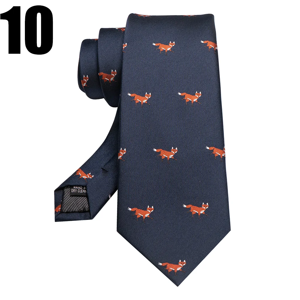 EASTEPIC 8 cm rot-blaue Jacquard-Krawatten für Herren, Herren-Krawatte, hochwertiges Accessoire, Geschäftsgeschenk, Fuchs, Drache, Flamingo, Schnecke, Ente, Tier – Detail 22