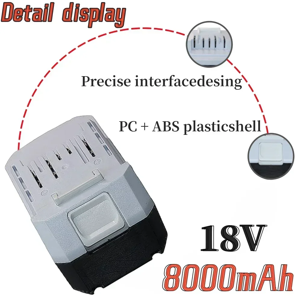 18V 8000mAh lithium-ion rechargeable Battery Suitable for Makita cordless drill tool BL1813G BL1811G BL1815G BL1820G