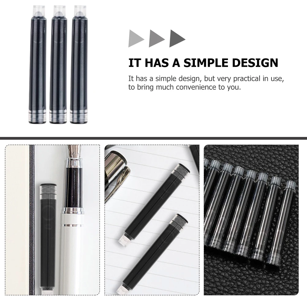 4 أكياس من ملحقات أقلام الحبر، عبوات لوازم النافورة للأقلام البلاستيكية السوداء القابلة للاستبدال #1