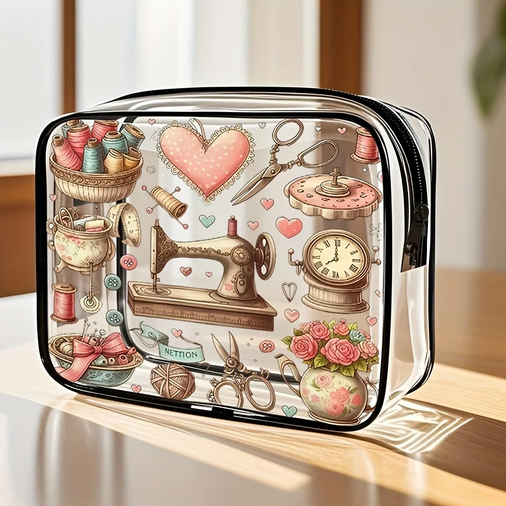 

1pc Women's Large Capacity Zippered Makeup and Travel Organizer Bag - High-Quality Cosmetic Storage, Toiletry Bag, Lightweight P