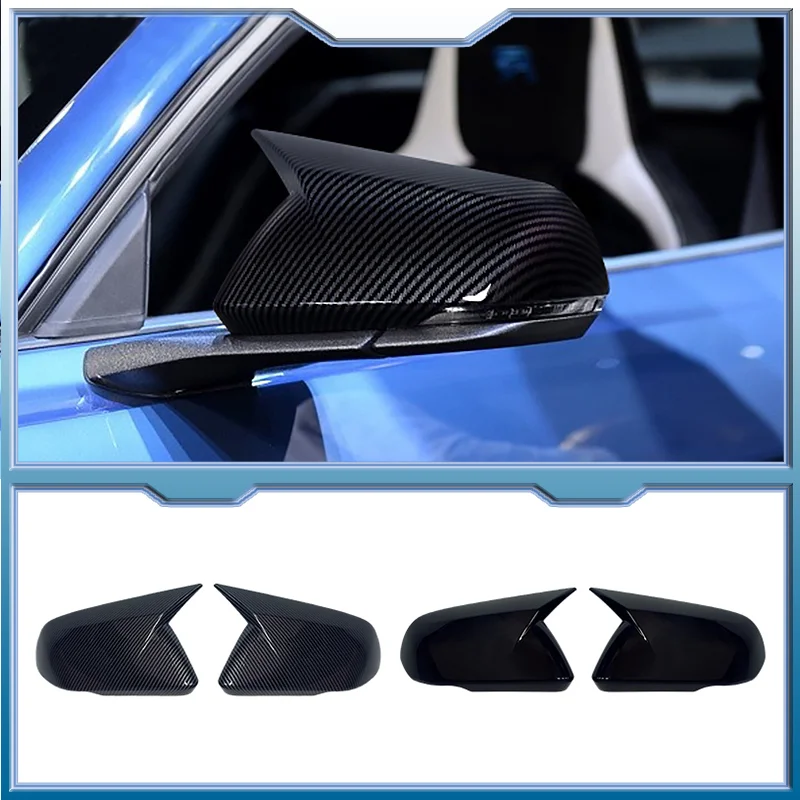 For Ford Mustang 2015-2022 Car Rearview Mirror Cover Wing Side Mirrors With/No Signal Light Auto Exterior Accessories