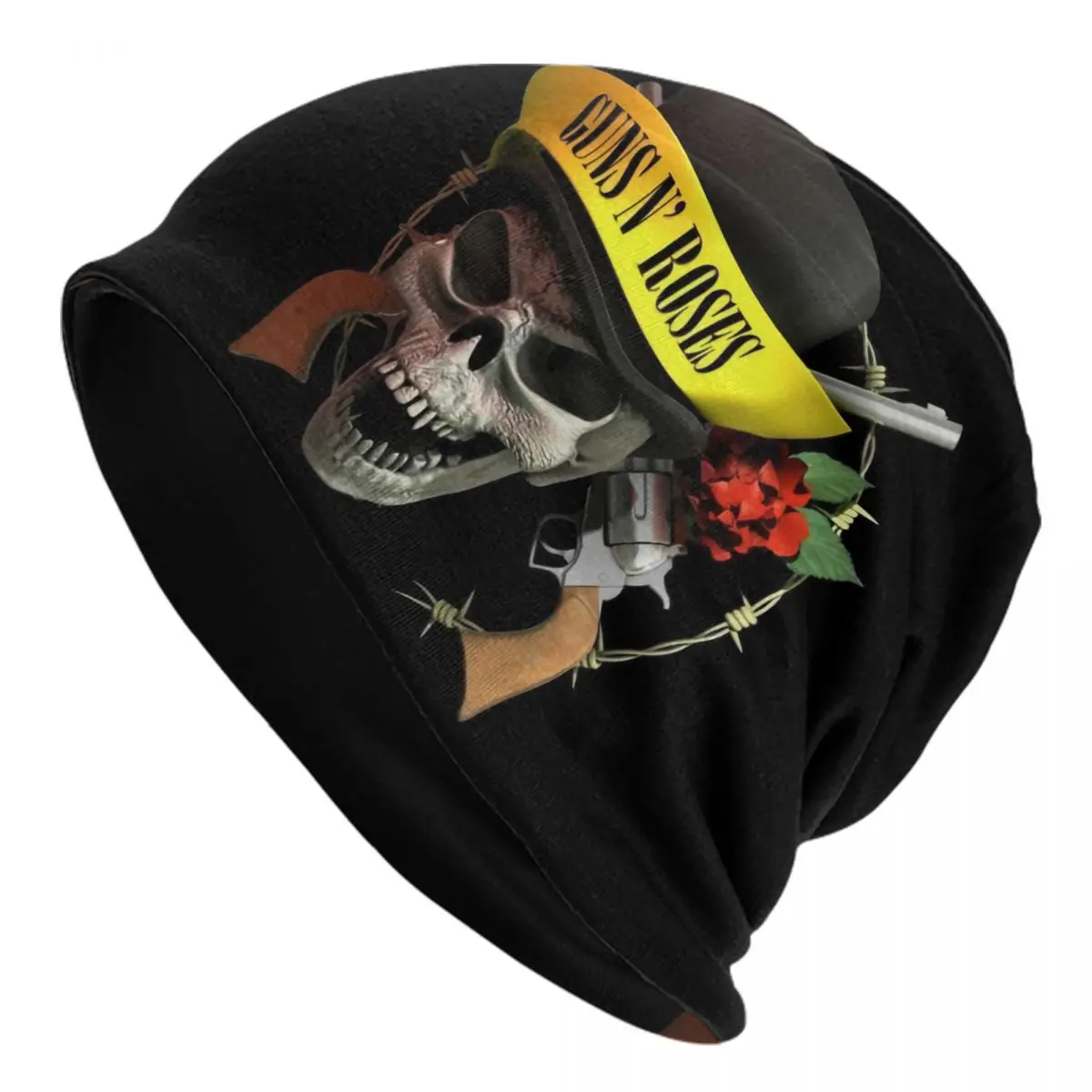 Guns N Rose Logo Steampunk Music Print Skullies Beanies Caps For Men Women Unisex Cool Winter Warm Knitted Hat Adult Bonnet Hats