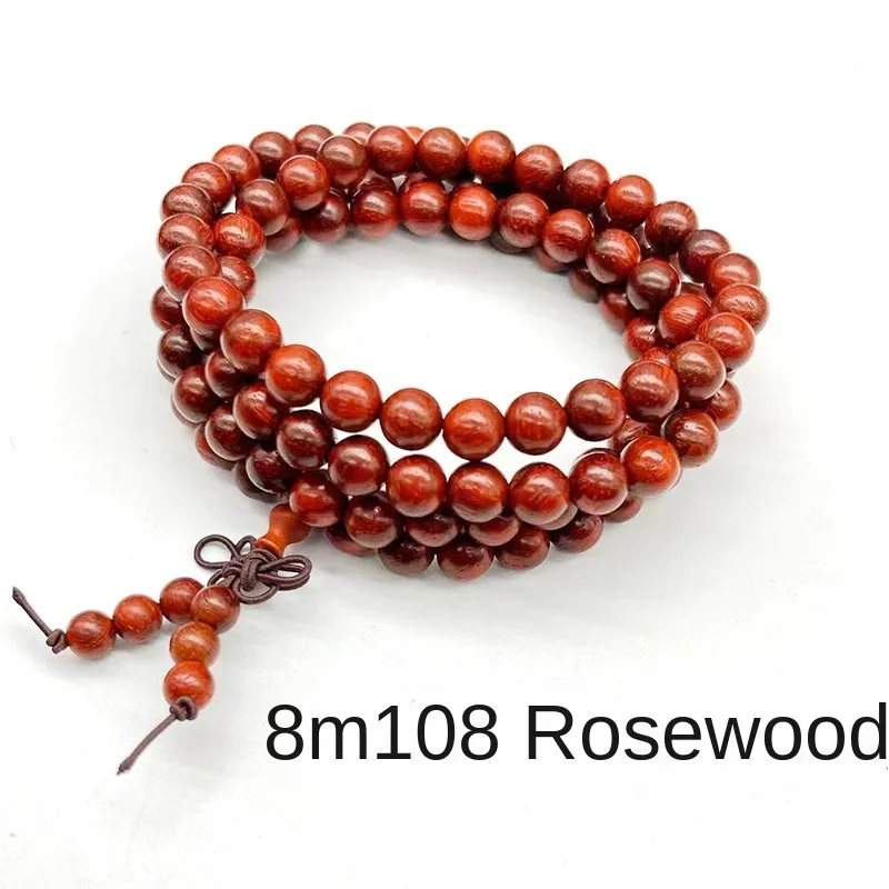 ไม้จันทน์สีเขียวสร้อยข้อมือลูกปัดพุทธ Knot Rosary สร้อยข้อมือ 108 ลูกปัดไม้จันทน์สีทอง Rosewood