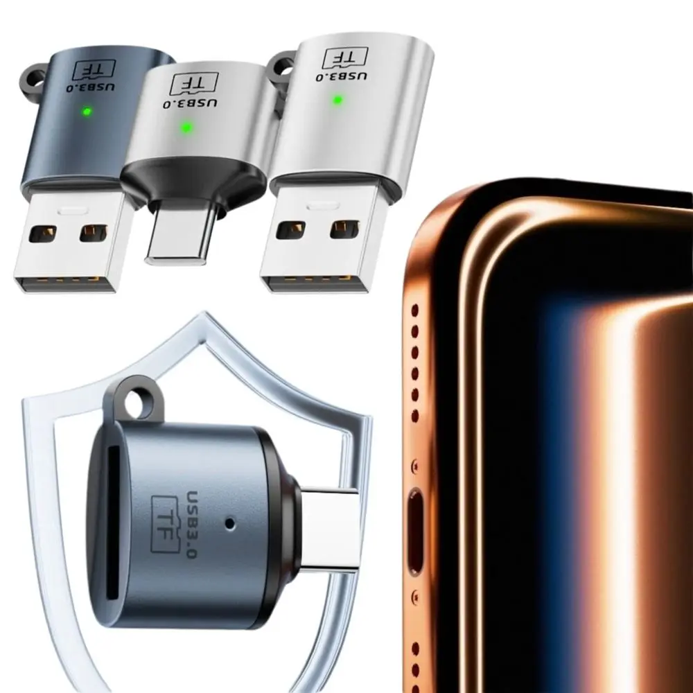 5Gbps USB C Card Reader Data Transfer High Speed USB 3.0 to TF Card Reader Aluminum Alloy Indicator Light
