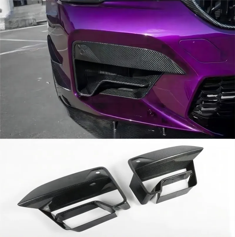 Dry Carbon Fiber Sport Front Bumper Air Vent Trim Splitter Cover Fog Ligth Intake Lamp Bezel Frame For BMW F90 M5 LCI 2022+