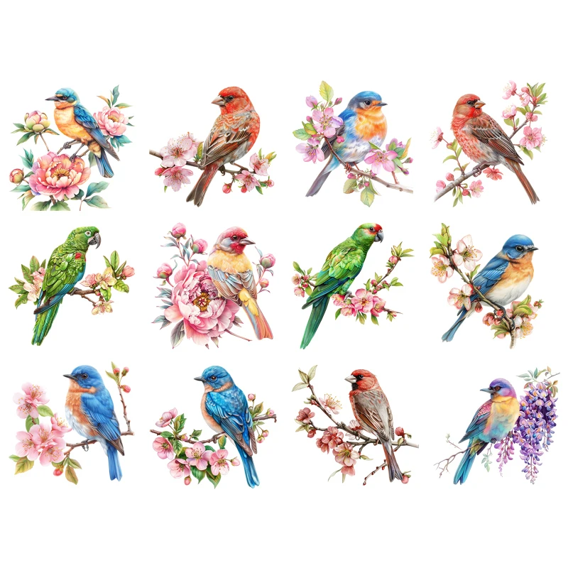 

Bird Butterfly Heat Transfer Thermo-Sticker On Clothes T Shirt Applique Cartoon Animal Iron On Transfer Patches For Clothing DIY