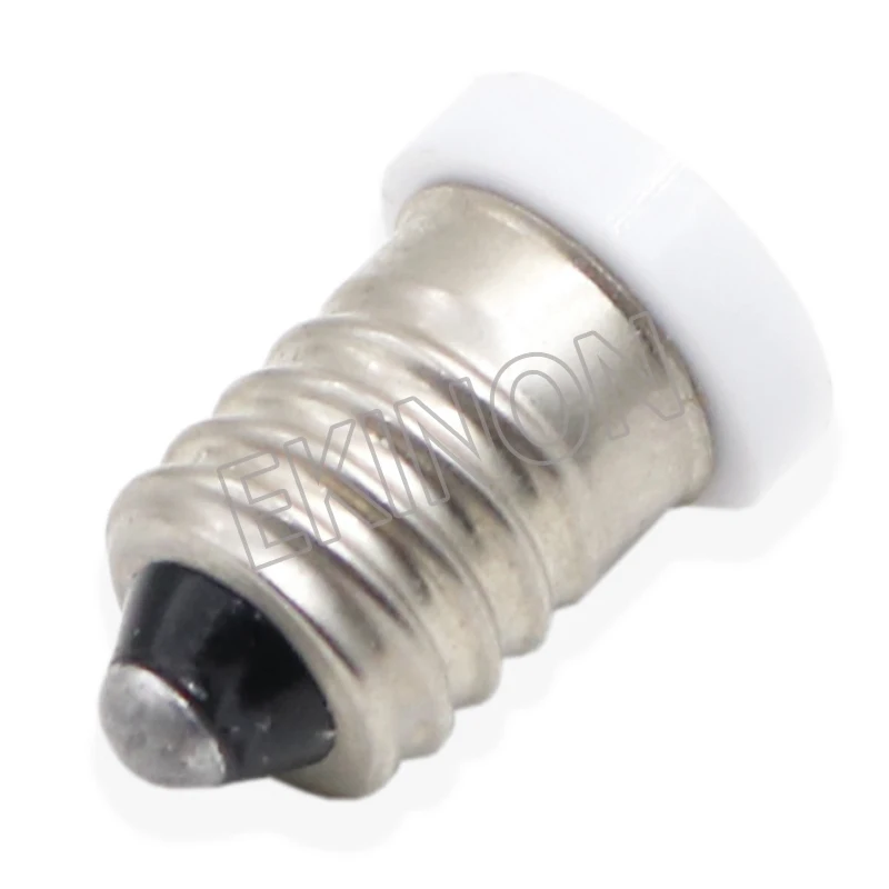 50pcs 6.3V 12V 24V E10 LED Car Instrument License Plate Warning Signal Indicator Light Bulb Auto Screw Lamp 1SMD 5050 Warm White