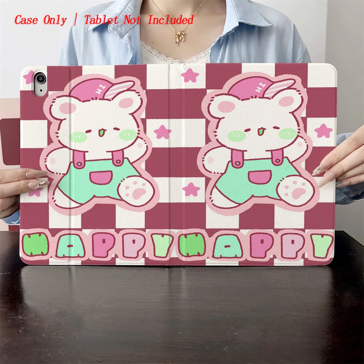 

Выкройка розового маленького белого медведя 2025 года — подходит для защитных чехлов из нескольких таблеток Apple, таких как iPad/iPad pro/iPad air