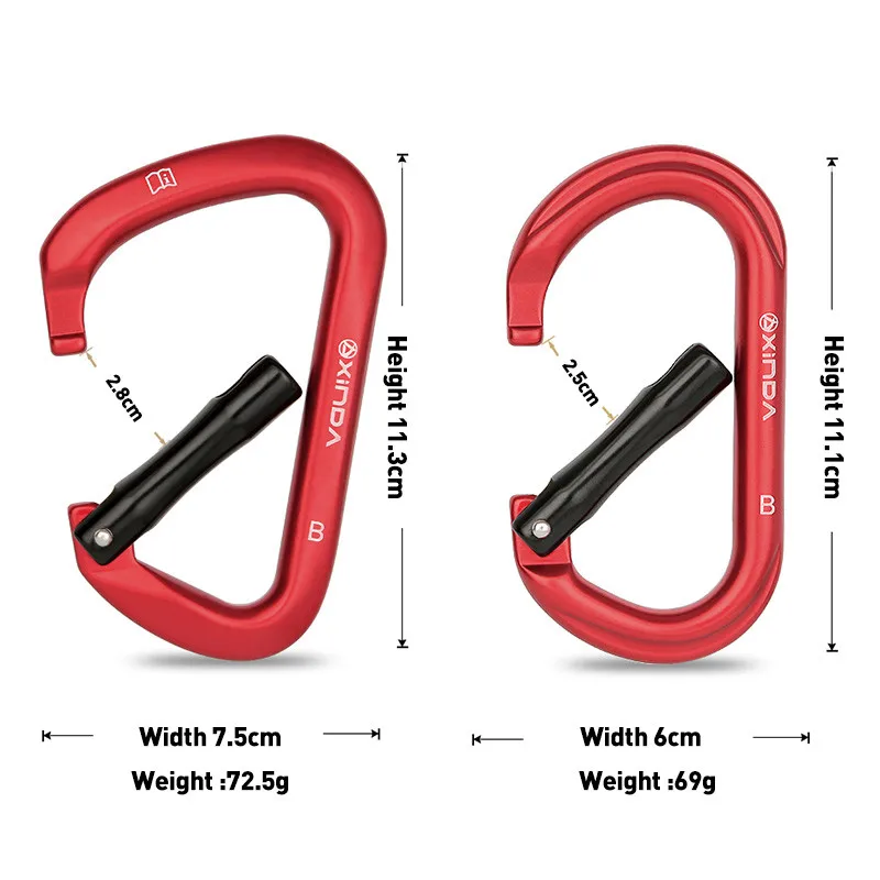 XINDA Outdoor wspinaczka skałkowa prosto Quickdraw sprężynowy brama karabińczyk aluminiowy chroń zestawy profesjonalne najwyższa jakość — zdjęcie 4