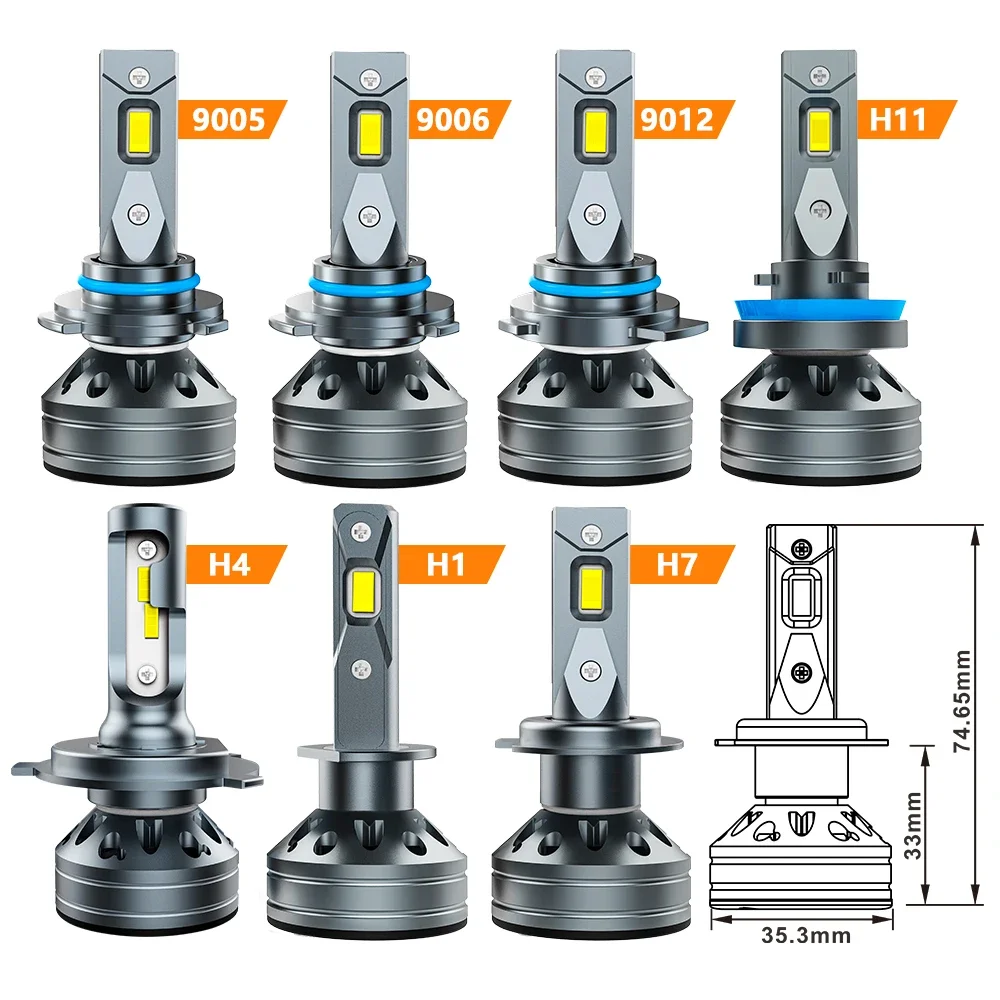 AKE 2 قطعة 1600 واط 500000lm H7 H4 LED المصباح لمبة 1:1 Canbus H1 H11 9005 9006 9012 سيارة العلوي 3570 CSP رقاقة 6000 كيلو مصباح ليد
