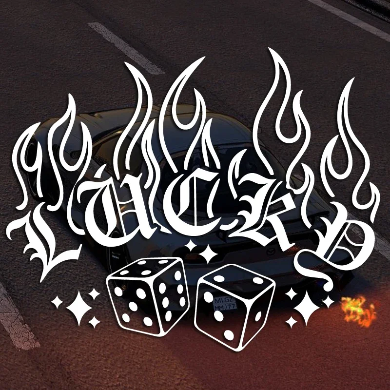 Lucky Dice Personalized Vinyl Decal Lucky Blessing Waterproof Sticker for Car Truck Motorcycle Bumper Window Auto Decor