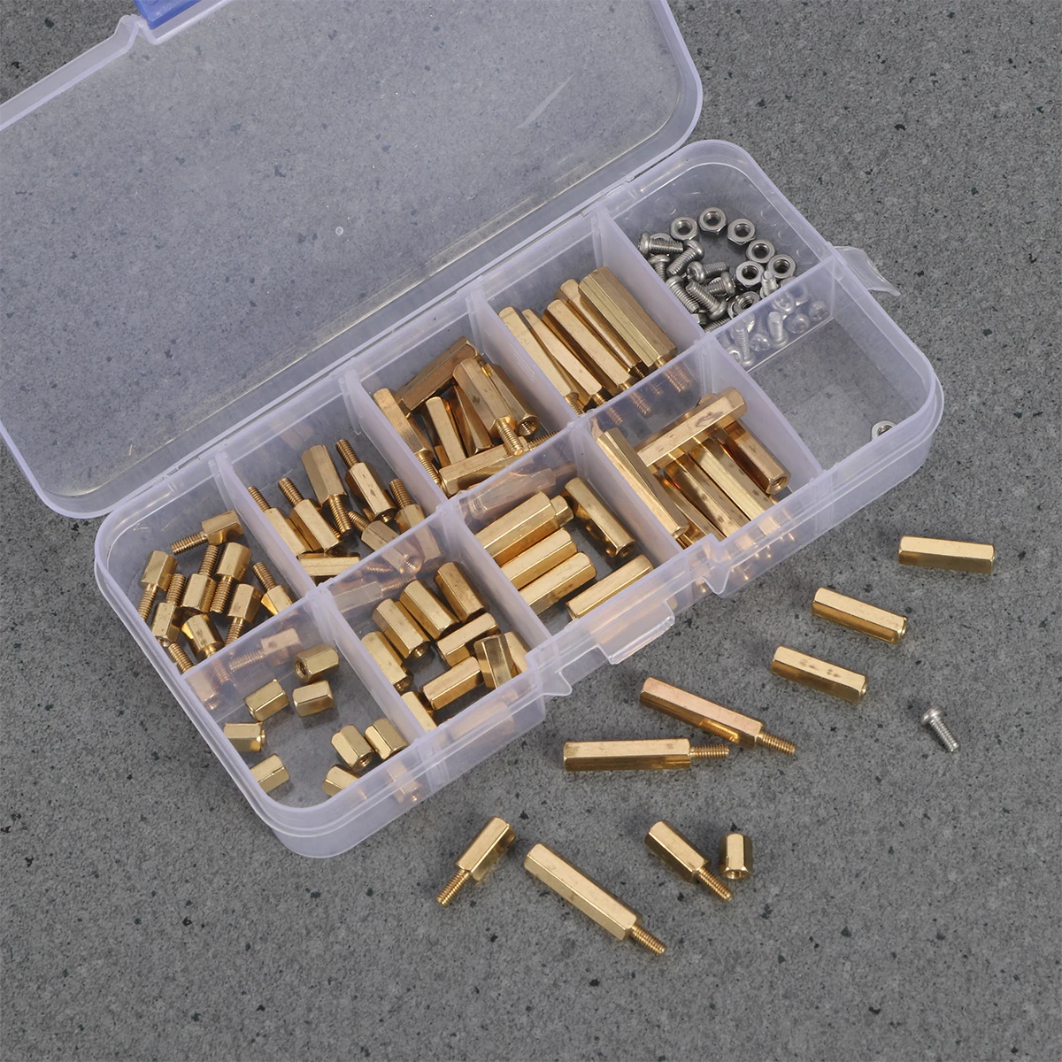 120pcs M2.5 Spacers Threaded Standoff Nut Assortment Screw Nut Assortment Kit Standoff Kit For Multi Scenarios