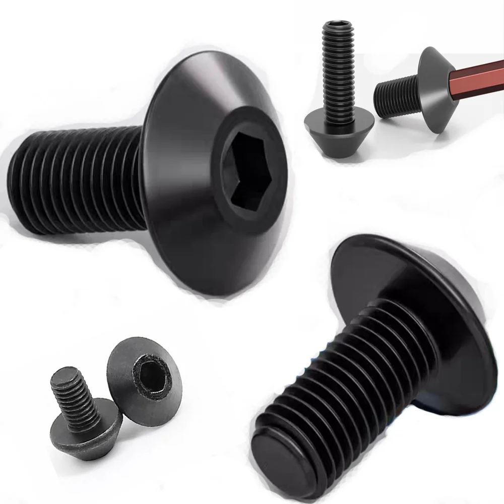 12.9 High Strength Umbrella Mushroom Head Hex Socket Screws Carbon Steel CNC Tool Holder Locking Bolts M5 M6 M8