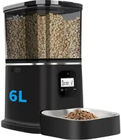 Automatic Pet Feeder for Cats and Dogs, 6L Stainless Steel Bowl, Timed Food Dispenser, Voice Recorder, Wi-Fi App, Video