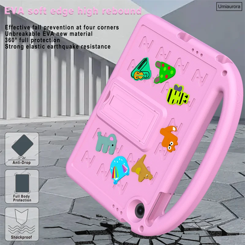 

For Lenovo Tab 10.1 inch 2025 TB311FU K10 2nd 10.1" TB311XU Cartoon Kids Portable Tablet Case Handle Stand Shockproof EVA Funda