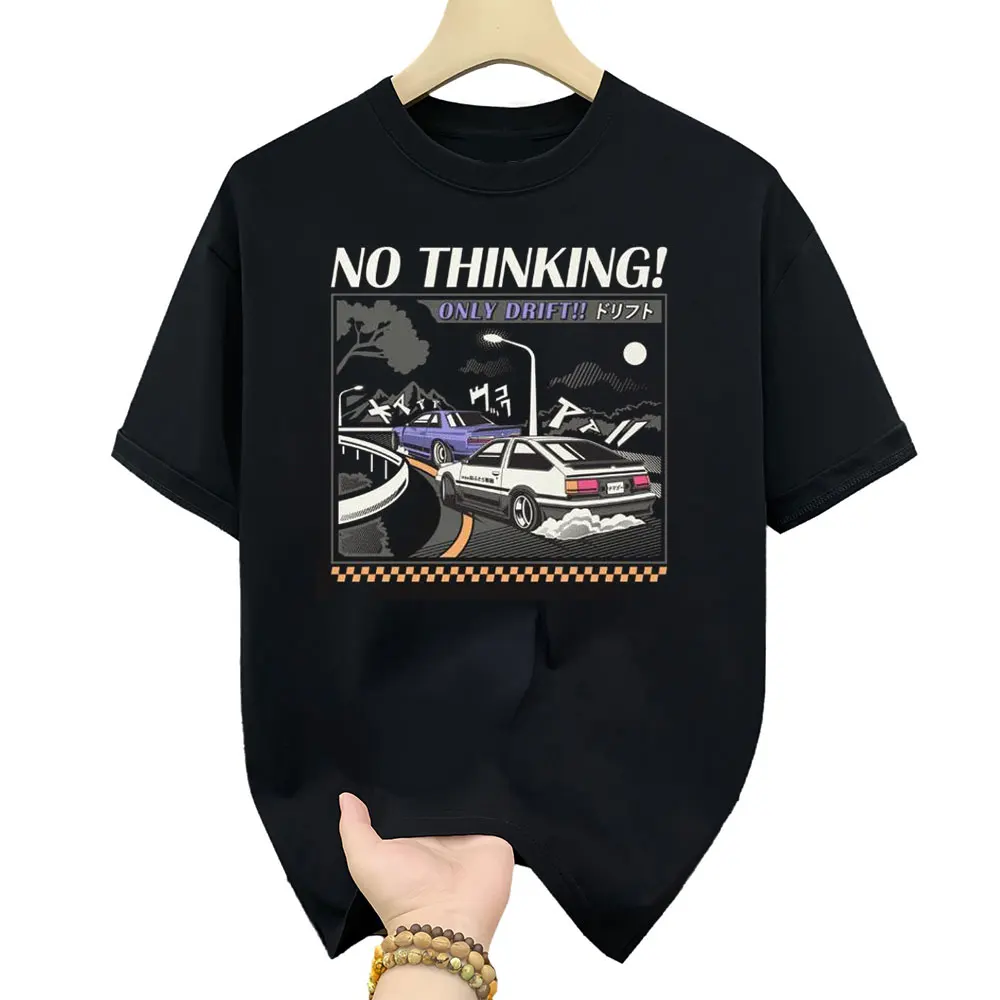 

NO THINKING!! Initial D - Retro Mountain Drift Racing Manga Gift T shirt Street Racer Anime print Graphic clothes All size Tops