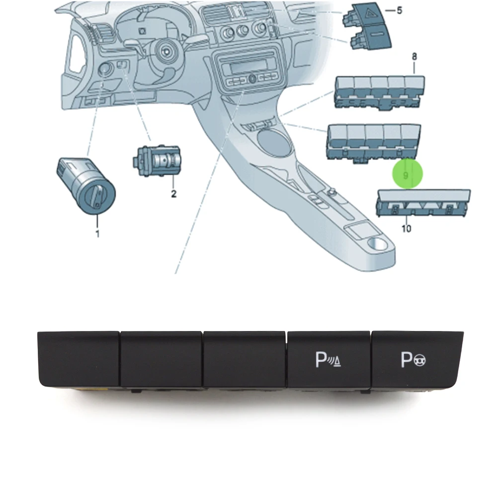 For Tiguan T-Corss Atlas Polo Jetta Skoda Octavia PLA parking radar button switch 5ED 927 238 B 5ED927238B