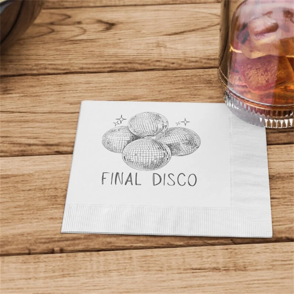 

50PCS Final Disco Cocktail Napkins | Paper Coined Napkins | Bachelorette, Party, Bridal Shower Napkins