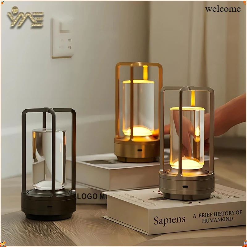 New 2 Style Table Lamp Room Decoration Night Light Touch Dimming Atmosphere Light USB Rechargeable Led Light for Outdoor Camping