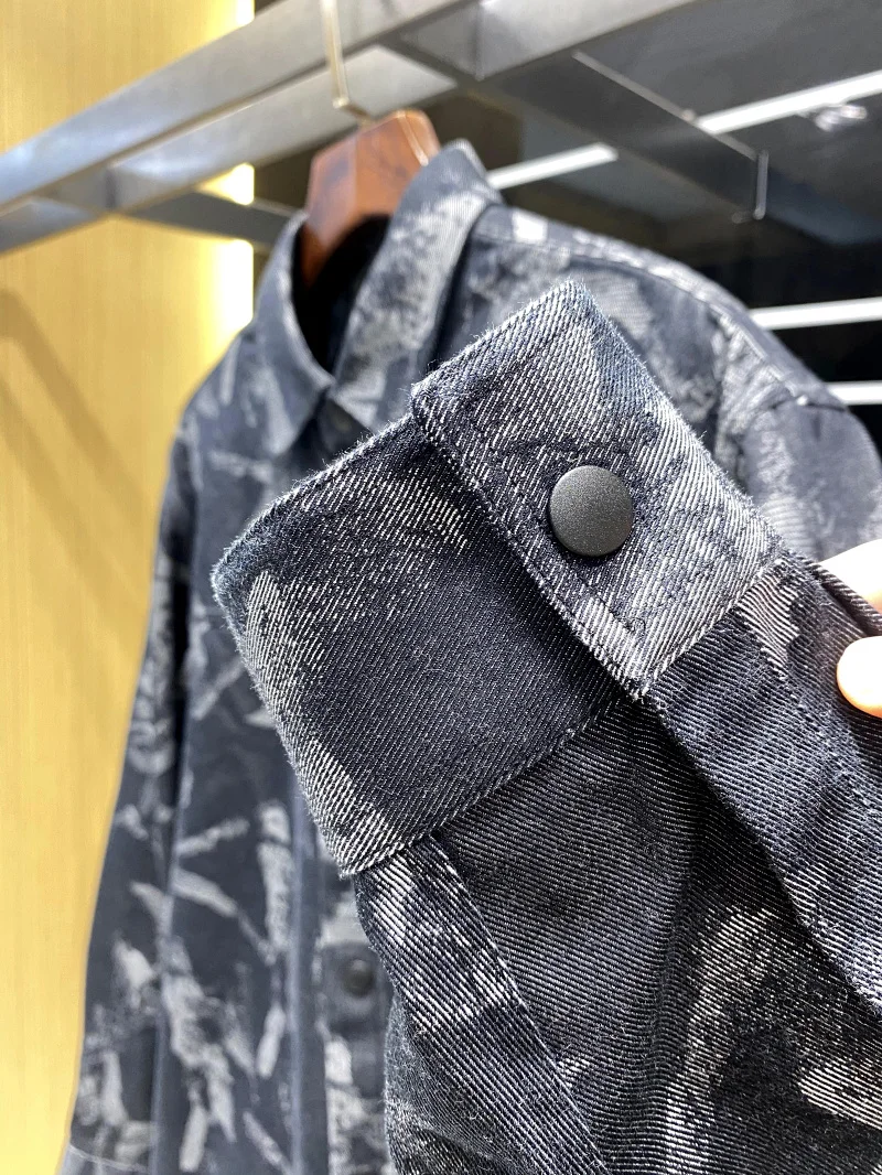   Męska kurtka robocza irt Jaet, lekka, z kołnierzykiem, kontrastowy nadruk, mieszanka bawełny i poliestru, odzież wierzchnia na jesień.