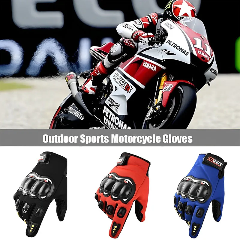 Guanti da moto guanti da corsa con dita intere traspiranti guanti con guscio rigido protezione per sport all\'aria aperta guanti da Cross Dirt Bike