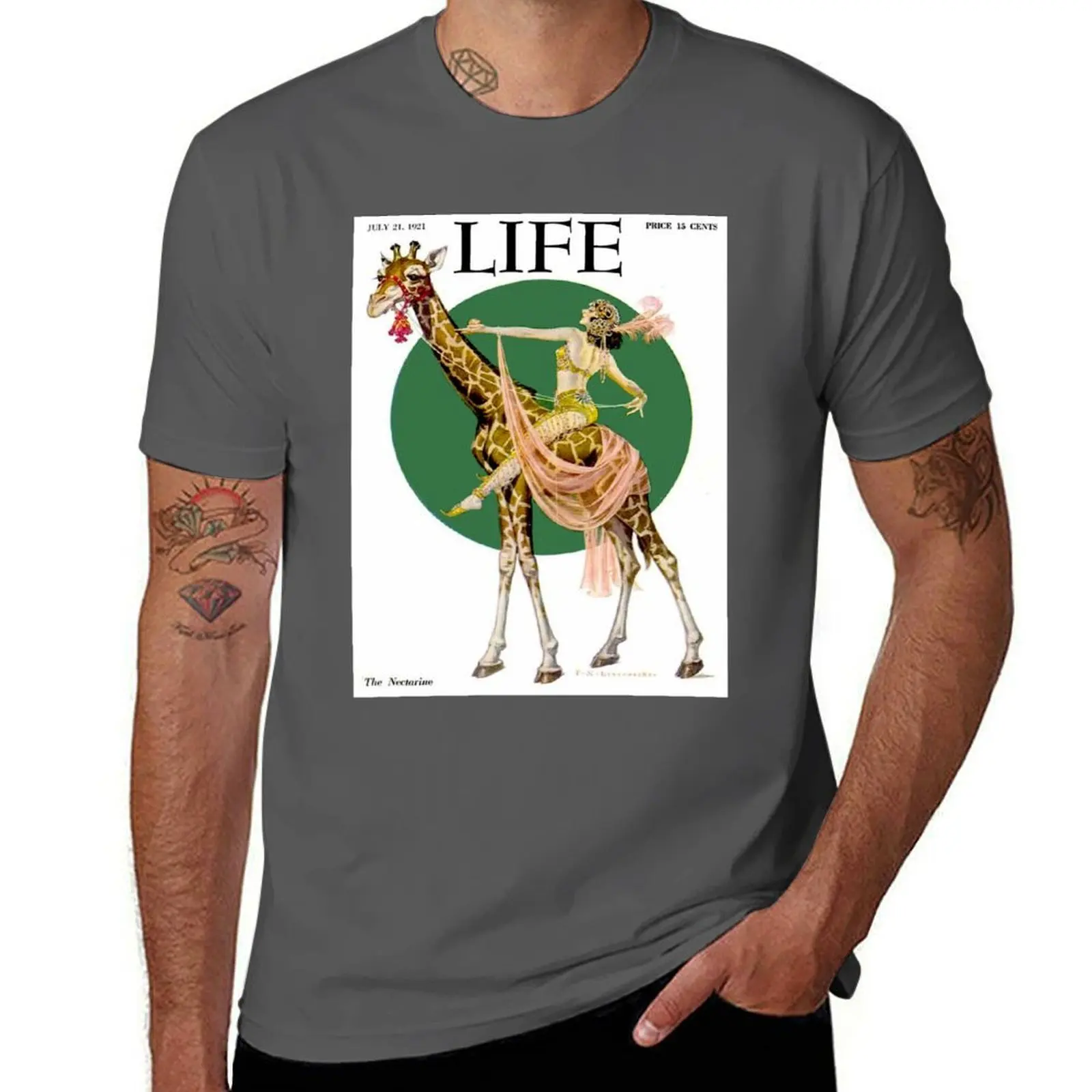 الحياة: خمر 1921 مجلة الإعلان تي شيرت مطبوع رجل تي شيرت عالية الجودة الفاخرة العلامة التجارية رجل تي شيرت القطن تي شيرت