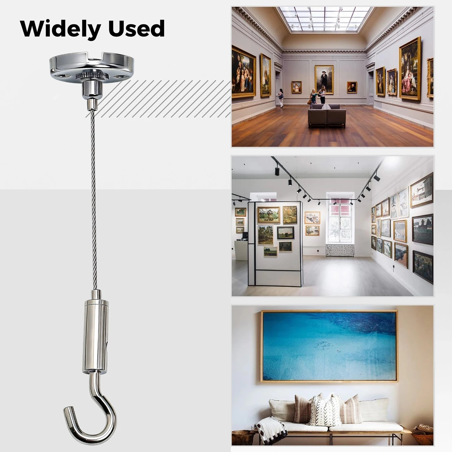 1.5mm Stainless Steel Wire Rope, Adjustable Metal Clothesline Suspension Kit Can Support Up to 30kg image 6