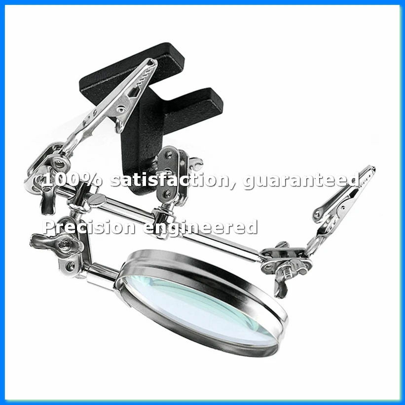 ●Welding Magnifying Glass with LED Light 5X Lens Auxiliary Clip Loupe Desktop Magnifier Third Hand Soldering Repair Tool
