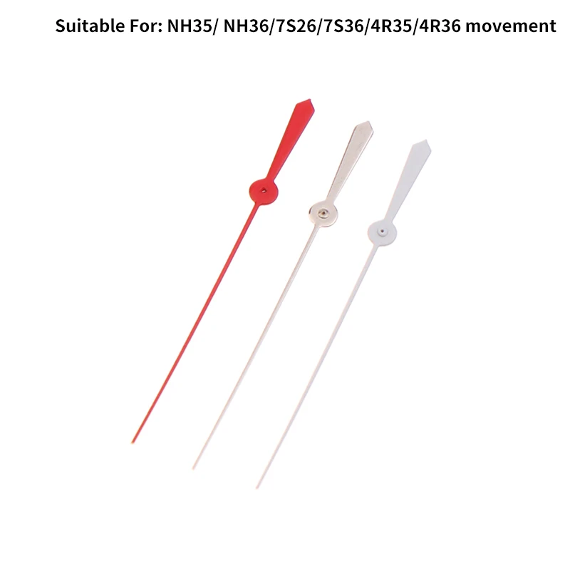 1PC dla NH35 NH36 NH38 NH70 NH72 zegarki z mechanizmem wskazówki 12.5mm pojedyncza sekunda białe srebrne czerwone wskazówki zegarka