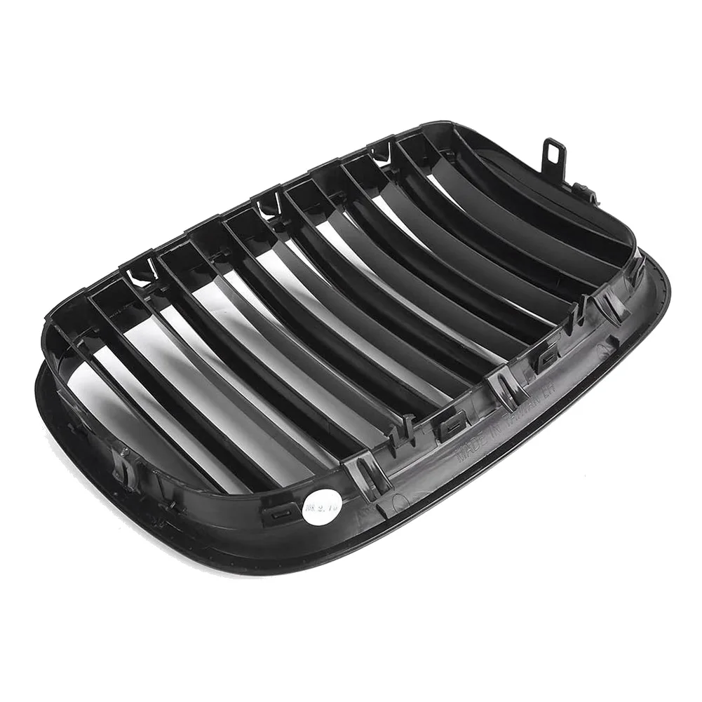 

NEW-2Pcs Glossy Black Car Front Kidney Grille Grill For-BMW X5 E70 2007-2013 X6 E71 2008-2014