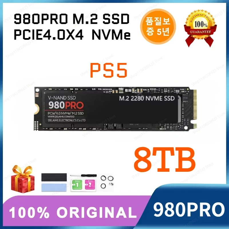 Original NEW 980PRO 1TB 2TB 8TB SSD Internal Solid State Disk M2 2280 PCIe Gen 4.0 NVMe 7450MB/s for PS5 Laptop Desktop Computer