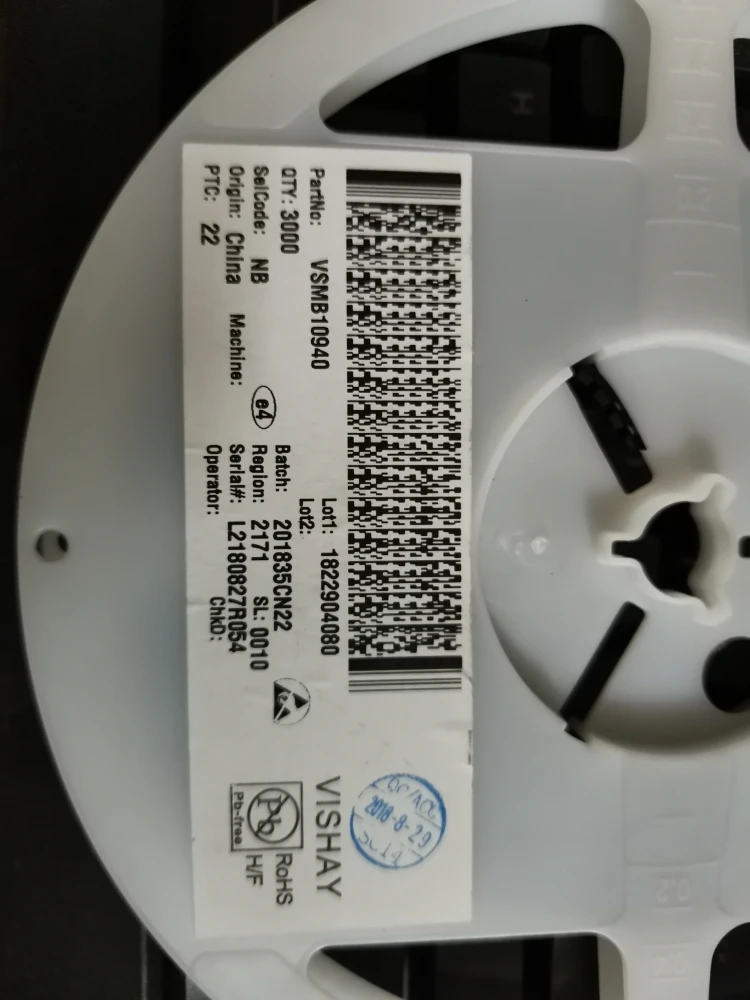 50Pcs/VSMB10940 High Speed Infrared Light Emitting Diode Wavelength 940nm Infrared Emitter, Angle ± 75 °