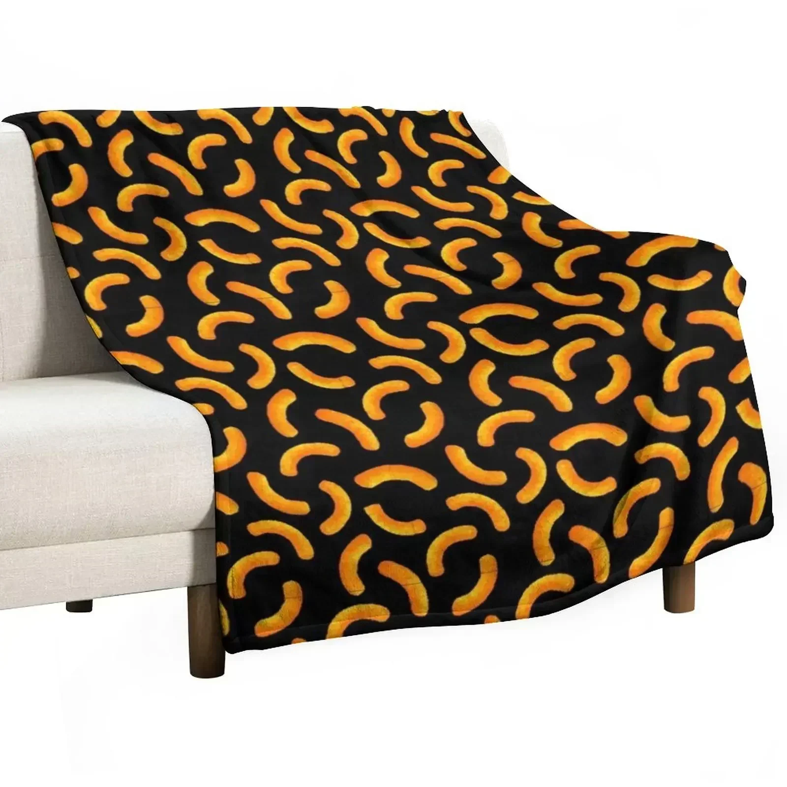 Cheese Puffs - Black Throw Blanket All Season Lightweight Soft Blanket for Bed