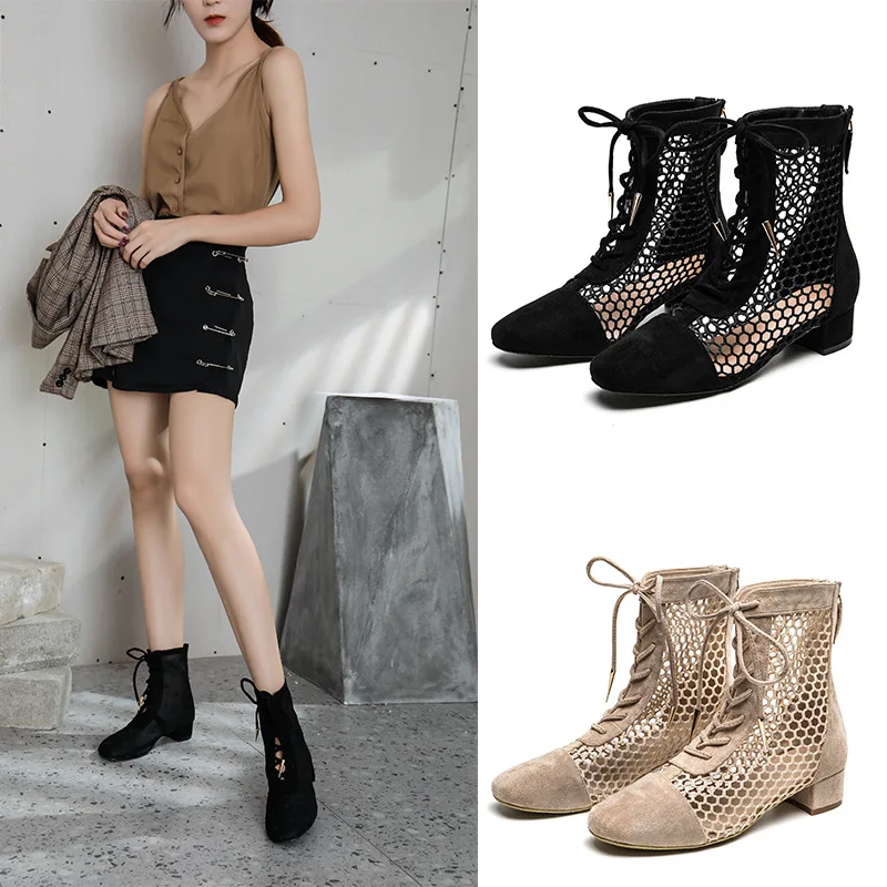 Size 34-40 New in High Heels Ladies Sandals Designer Shoes for Women 2024 Ankle Boots for Women Khaki Black Botas Mujer Bottines